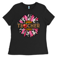 Black western teacher sunflower Ladies Tee - NancyCooperArtShop