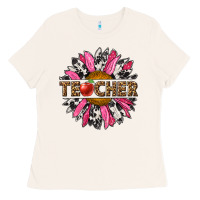 Bone western teacher sunflower Ladies Tee - NancyCooperArtShop