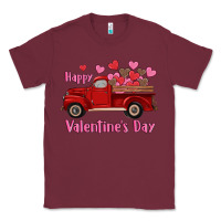 Burgundy happy valentine's day truck hearts Classic Tee - RanaPortraitStore
