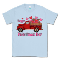 Dusty Blue happy valentine's day truck hearts Classic Tee - RanaPortraitStore