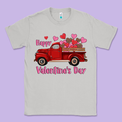 Happy Valentine's Day Truck Hearts Classic Tee Designed By Ranaportraitstore