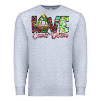 Heather Grey Love Came Down Premium Sweatshirt - CowhideDigitalArt