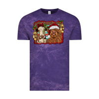 Cloud Purple christmas heifer and highland cow with serape background Vintage Tee - RanaPortraitStore