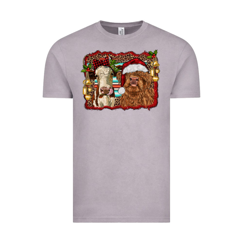 Christmas Heifer And Highland Cow With Serape Background Vintage Tee by RanaPortraitStore | Teevron