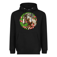 Black Horse Christmas Heavyweight Hoodie - LillyAllenDesigns