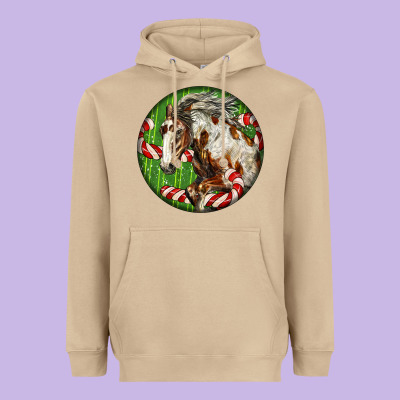 Horse Christmas Heavyweight Hoodie Designed By Lillyallendesigns