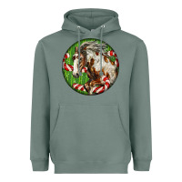 Sage Horse Christmas Heavyweight Hoodie - LillyAllenDesigns
