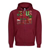 Burgundy jesus is the reason for the season christmas bbs Zipper Hoodie - BundleAndBundleShop