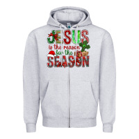 Heather Grey jesus is the reason for the season christmas bbs Zipper Hoodie - BundleAndBundleShop