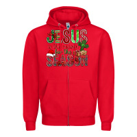 Red jesus is the reason for the season christmas bbs Zipper Hoodie - BundleAndBundleShop