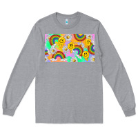 Heather Grey smile faces and rainbow and daisys Long Sleeve Tee - TumblerDesignByShophia