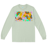 Matcha smile faces and rainbow and daisys Long Sleeve Tee - TumblerDesignByShophia