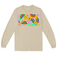 Mushroom smile faces and rainbow and daisys Long Sleeve Tee - TumblerDesignByShophia