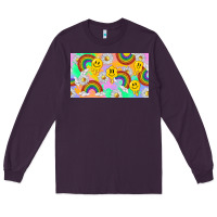 Plum smile faces and rainbow and daisys Long Sleeve Tee - TumblerDesignByShophia
