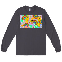 Smoke smile faces and rainbow and daisys Long Sleeve Tee - TumblerDesignByShophia