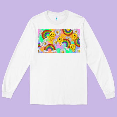 Smile Faces And Rainbow And Daisys Long Sleeve Tee Designed By Tumblerdesignbyshophia