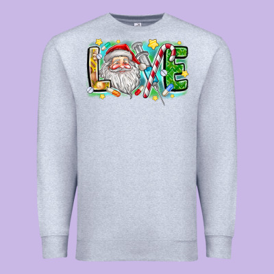 Love Santa Premium Sweatshirt Designed By Cowhidedigitalart