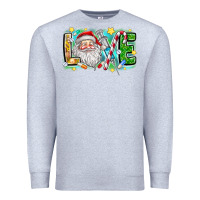 Heather Grey Love Santa Premium Sweatshirt - CowhideDigitalArt