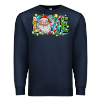 Navy Love Santa Premium Sweatshirt - CowhideDigitalArt