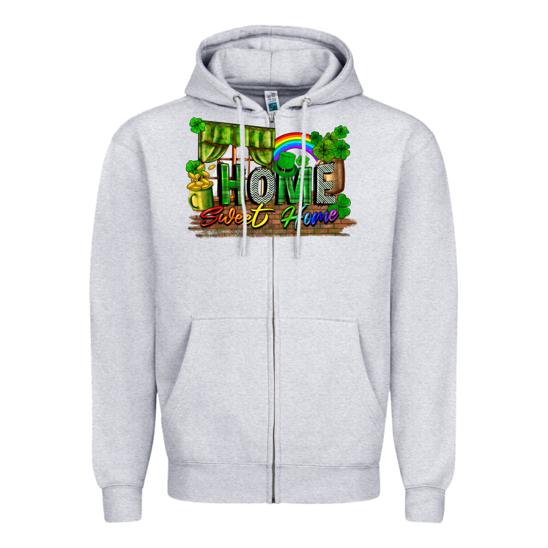 Home Sweet Home St. Patricks Day Zipper Hoodie by FaDigitalArtStudio | Teevron