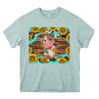 Arona western cute cow with sunflower Heavy Core Tee - NancyCooperArtShop