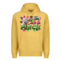 Antique Gold too cute to pinch Premium Hoodie - FaDigitalArtStudio
