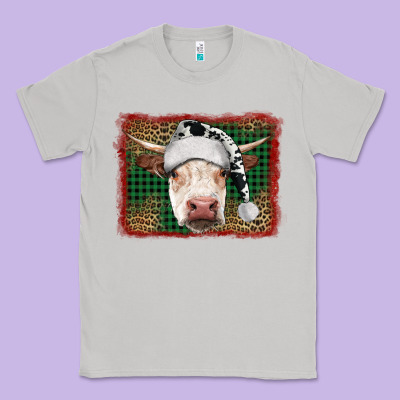 Merry Christmas Hereford Cow With Background Classic Tee Designed By Ranaportraitstore