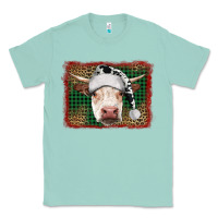 Seafoam Merry Christmas Hereford Cow With Background Classic Tee - RanaPortraitStore