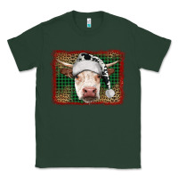 Sports Green Merry Christmas Hereford Cow With Background Classic Tee - RanaPortraitStore