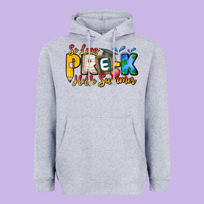 So Long Pre K Hello Summer Heavyweight Hoodie Designed By Cowhidedigitalart