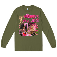 Army Green Cupid's love lodge with truck Valentine's Day Long Sleeve Tee - HowdyJamesFarm