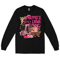 Black Cupid's love lodge with truck Valentine's Day Long Sleeve Tee - HowdyJamesFarm