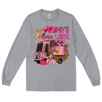 Heather Grey Cupid's love lodge with truck Valentine's Day Long Sleeve Tee - HowdyJamesFarm