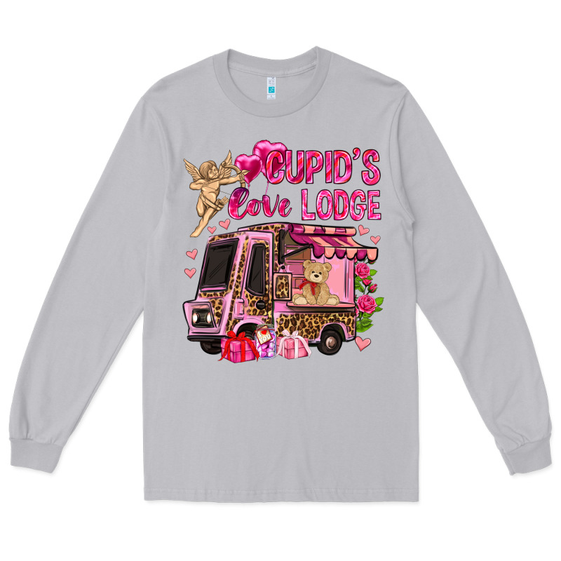 Cupid's Love Lodge With Truck Valentine's Day Long Sleeve Tee by HowdyJamesFarm | Teevron