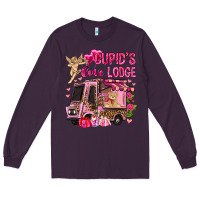 Plum Cupid's love lodge with truck Valentine's Day Long Sleeve Tee - HowdyJamesFarm