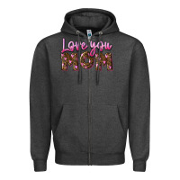 Charcoal Heather love you mom Zipper Hoodie - FaDigitalArtStudio