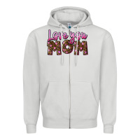 Dove Grey love you mom Zipper Hoodie - FaDigitalArtStudio