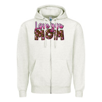 Oatmeal Heather love you mom Zipper Hoodie - FaDigitalArtStudio