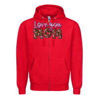 Red love you mom Zipper Hoodie - FaDigitalArtStudio