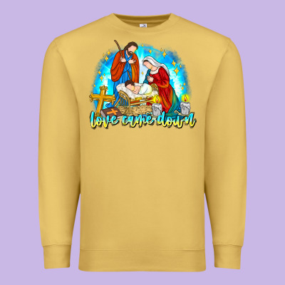 Love Came Down Premium Sweatshirt Designed By Cowhidedigitalart