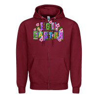 Burgundy egg and easter Zipper Hoodie - FaDigitalArtStudio