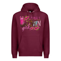 Burgundy small town girl with flowers bbs Premium Hoodie - BundleAndBundleShop