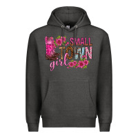 Charcoal Heather small town girl with flowers bbs Premium Hoodie - BundleAndBundleShop