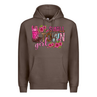 Coffee small town girl with flowers bbs Premium Hoodie - BundleAndBundleShop