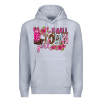 Heather Grey small town girl with flowers bbs Premium Hoodie - BundleAndBundleShop