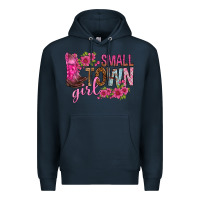 Navy small town girl with flowers bbs Premium Hoodie - BundleAndBundleShop
