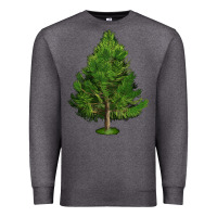 Charcoal Heather White Pine Tree Illustrations Premium Sweatshirt - LillyAllenDesigns