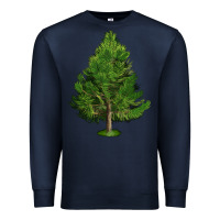 Navy White Pine Tree Illustrations Premium Sweatshirt - LillyAllenDesigns