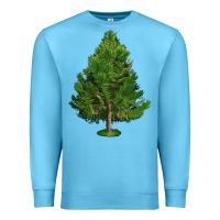 Ocean Blue White Pine Tree Illustrations Premium Sweatshirt - LillyAllenDesigns