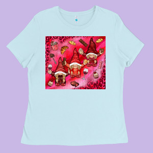 Gnomies With Food Ladies Tee Designed By Nancycooperartshop